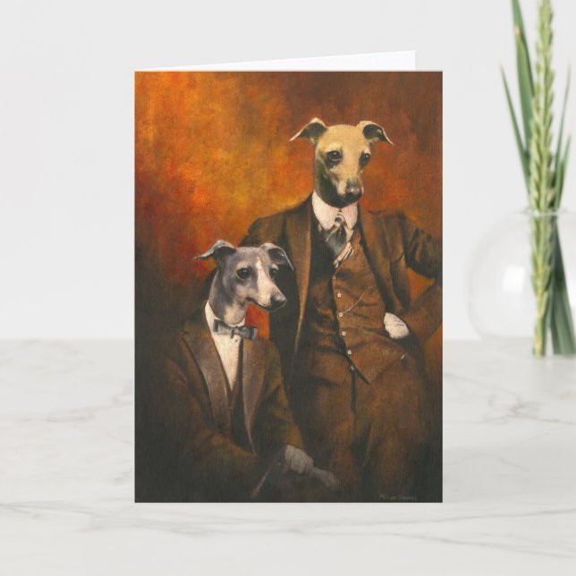 Vintage Greyhound Gentlemen Greetings Card Dankeskarte (Vorderseite)