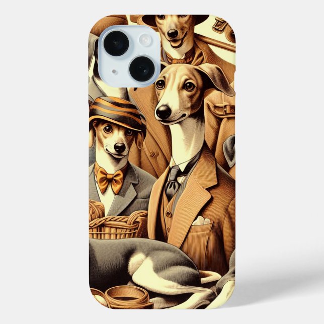 Vintage Greyhound Illustration Case-Mate iPhone Hülle (Rückseite)