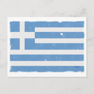 Vintage Griechenland-Flagge Postkarte