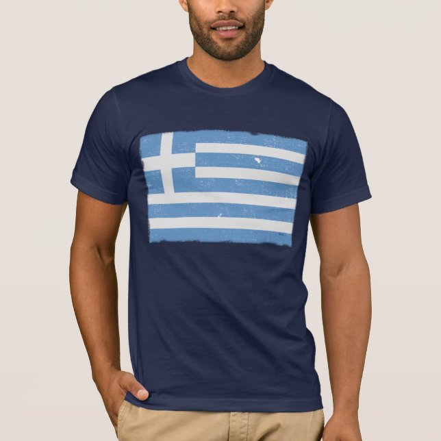 Vintage Griechenland-Flagge T-Shirt (Vorderseite)