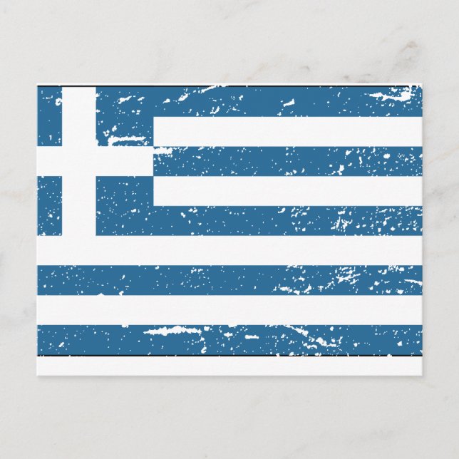 Vintage griechische Flagge Postkarte (Vorderseite)