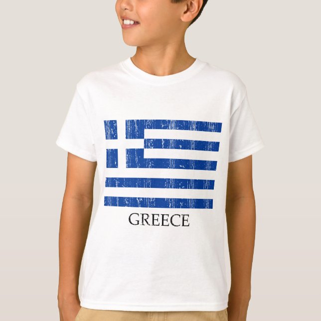 Vintage griechische Flagge T-Shirt (Vorderseite)
