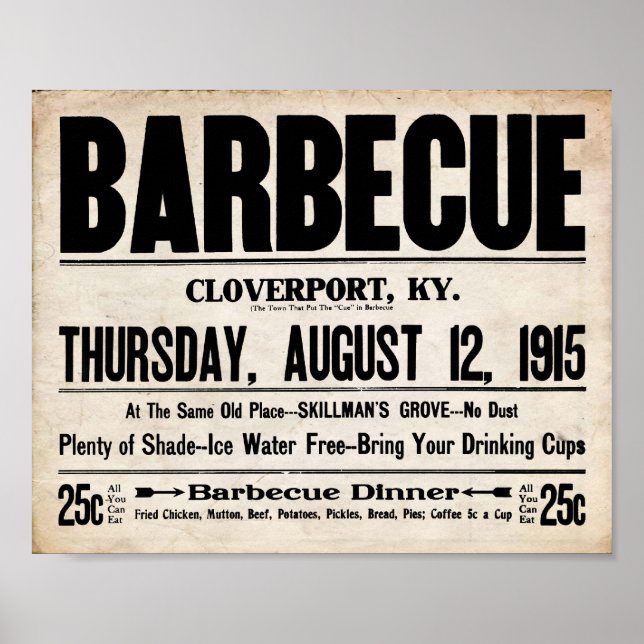 Vintage GRILLEN - Barbeque Alles, was man drucken  Poster (Vorne)