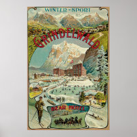 Vintage Grindelwald Schweizer Reiseanzeige