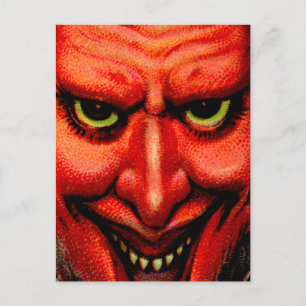 Vintage grinsender Krampus Postkarte