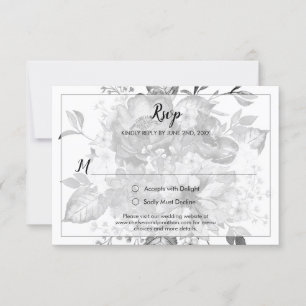 Vintage gris noir et blanc RSVP