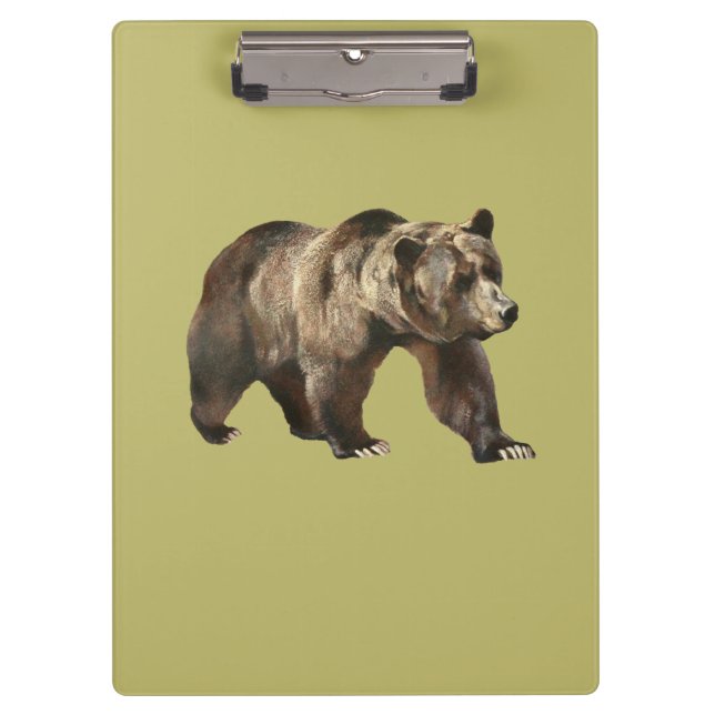 Vintage Grizzlybären-Zwischenablage Klemmbrett (Vorderseite)
