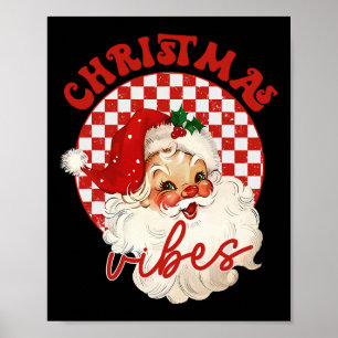 Vintage Groovy Weihnachtsmann Weihnachtsstimmung K Poster