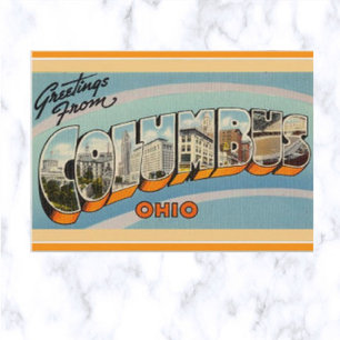 Vintage Großbuchstabe Columbus Ohio Postkarte