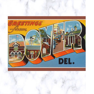 Vintage Großbuchstabe Dover Delaware Postkarte