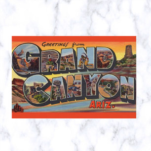 Vintage Großbuchstabe Grand Canyon Arizona Postkarte