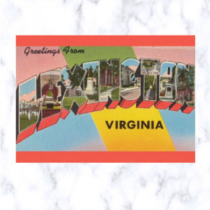 Vintage Großbuchstabe Lexington Virginia Postkarte