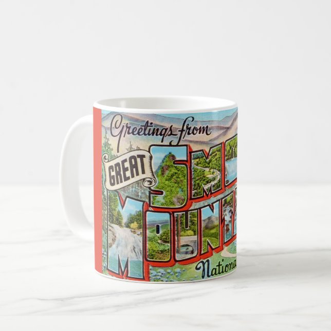Vintage Große Rauchgebirge Kaffeetasse (Vorderseite Links)