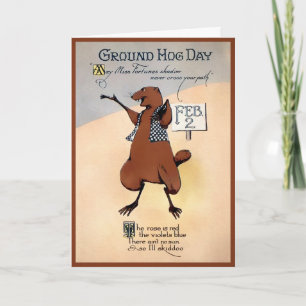 Vintage Groundhog Day Karte