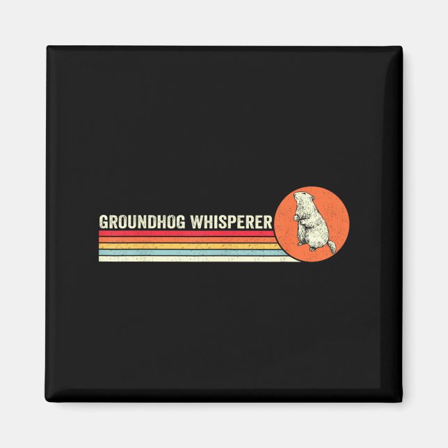 Vintage Groundhog-Flüsterer Ground Hog Tag Männer  Magnet (Vorne)