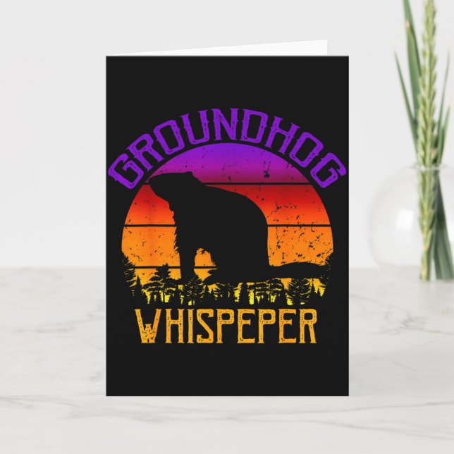 Vintage Groundhog-Flüsterer Tag des Murmeltieres  Karte (Vorderseite)