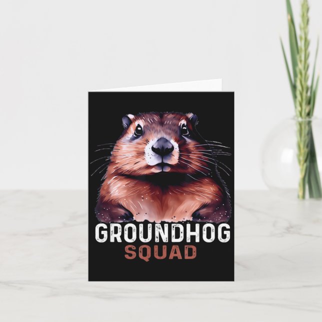 Vintage Groundhog Squad Funny Lovers Groundhog Hap Karte (Vorderseite)