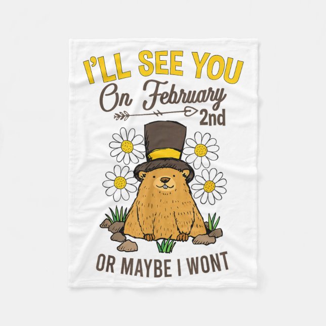 Vintage Groundhog-Tag 2. Februar-Feier  Fleecedecke (Vorderseite)