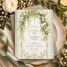 Vintage-Grün Floral Elegante Hellgrüne Hochzeit