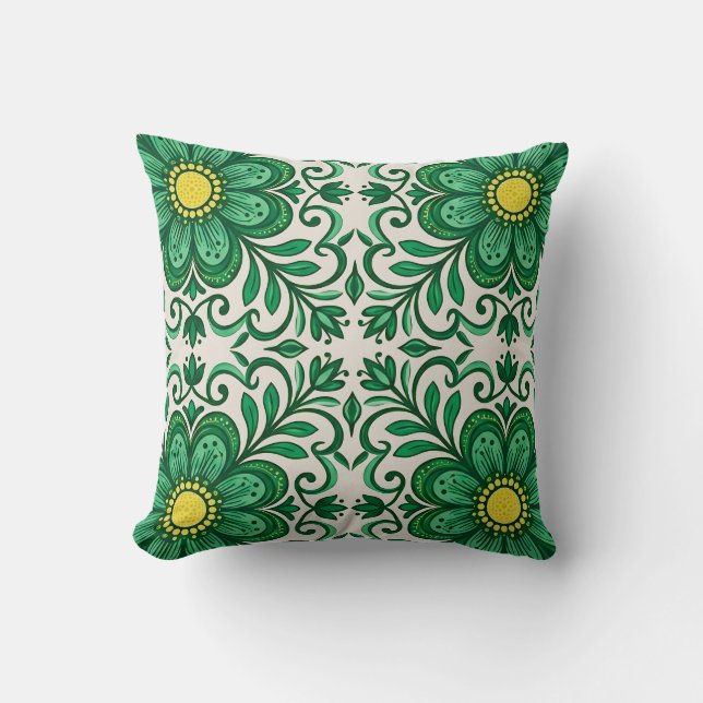 Vintage Grün  Kissen (Vorderseite)
