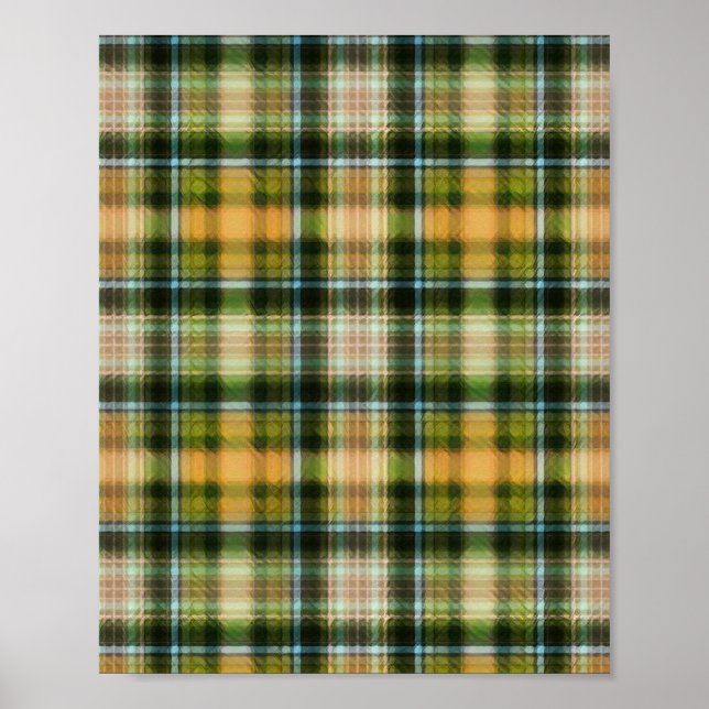 Vintage Grün Orange St. Patrick Karomuster  Poster (Vorne)