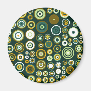 Vintage-Grün- und Weiß-Abstrakte Kunst der Fünfzig Magnet