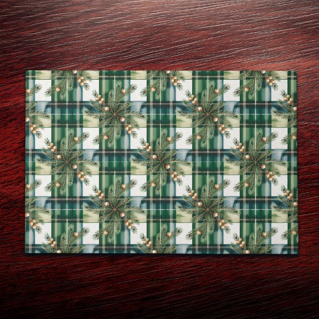 Vintage Grün-Weiß-Gingham-Muster Fußmatte (Von Creator hochgeladen)