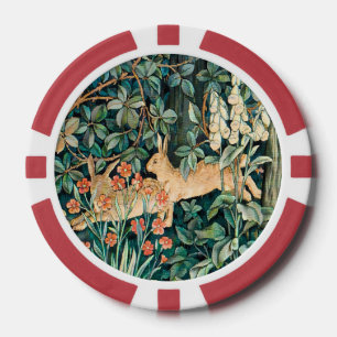 Vintage "Grünanlage" - Blume Bäume und Kaninchen Pokerchips