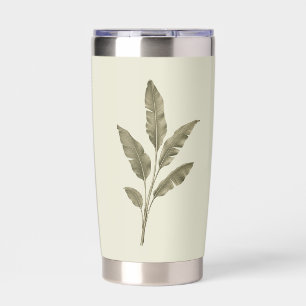 Vintage grüne Bananenblätter Thermobecher