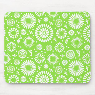 Vintage grüne Blumen Mousepad
