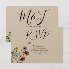 Vintage Grüne Botany Wedding RSVP Einladung