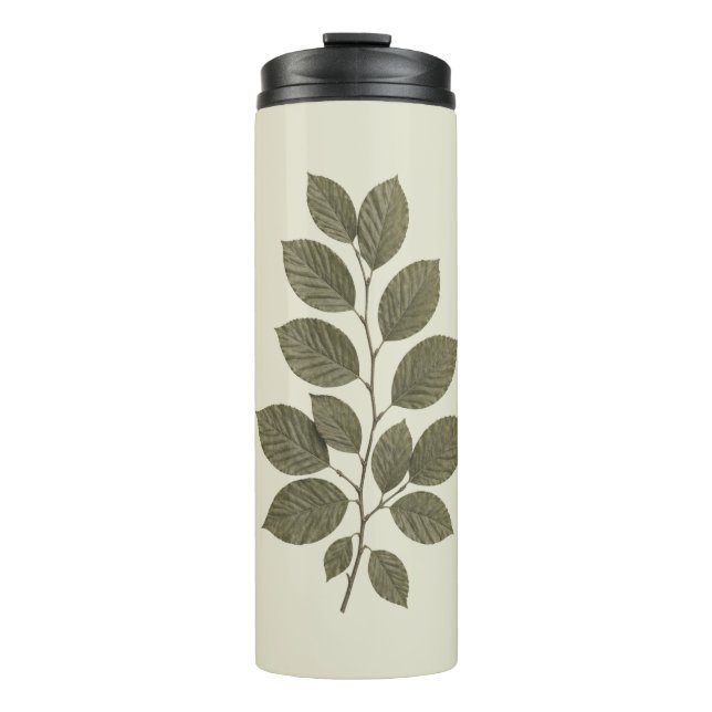 Vintage grüne Buchsbaumzweig Thermosbecher (Vorderseite)