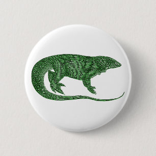 Vintage Grüne Eidechse Button