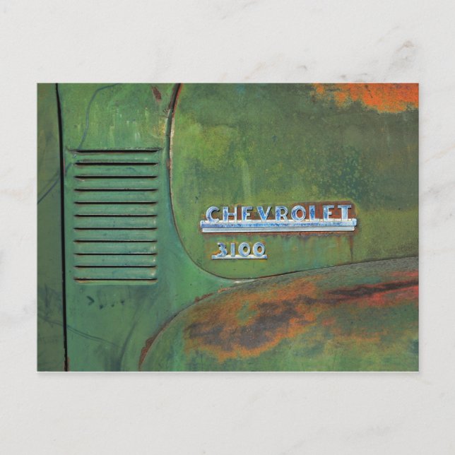 Vintage grüne LKW-Seite Postkarte (Vorderseite)