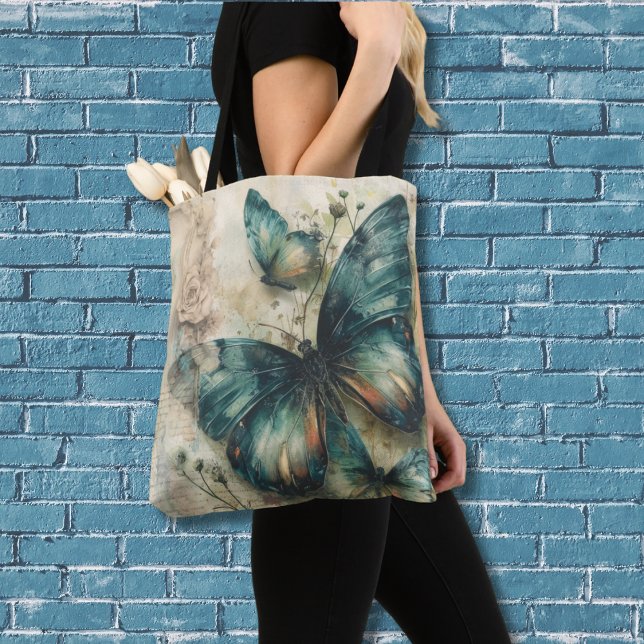 Vintage grüne Schmetterlinge Tasche (Von Creator hochgeladen)