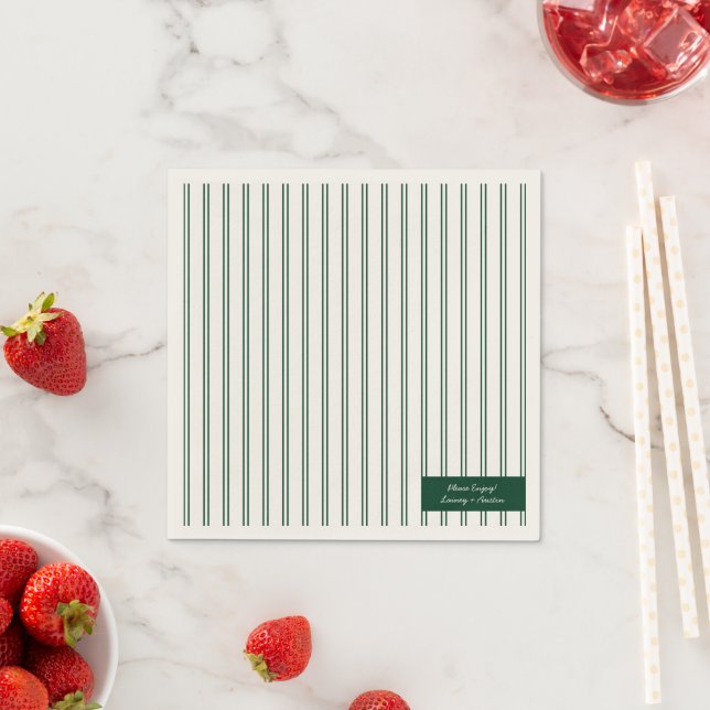 Vintage Grüne und Ecru Napkins für Hochzeitsempfan Serviette (Beispiel)