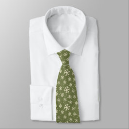 Vintage Grüne Weihnachtsschneeflocke Neck Tie Krawatte