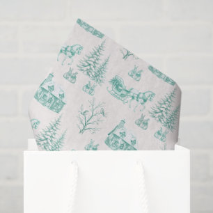 Vintage-Grüner Weihnachts-Toile-Schlitten Seidenpapier