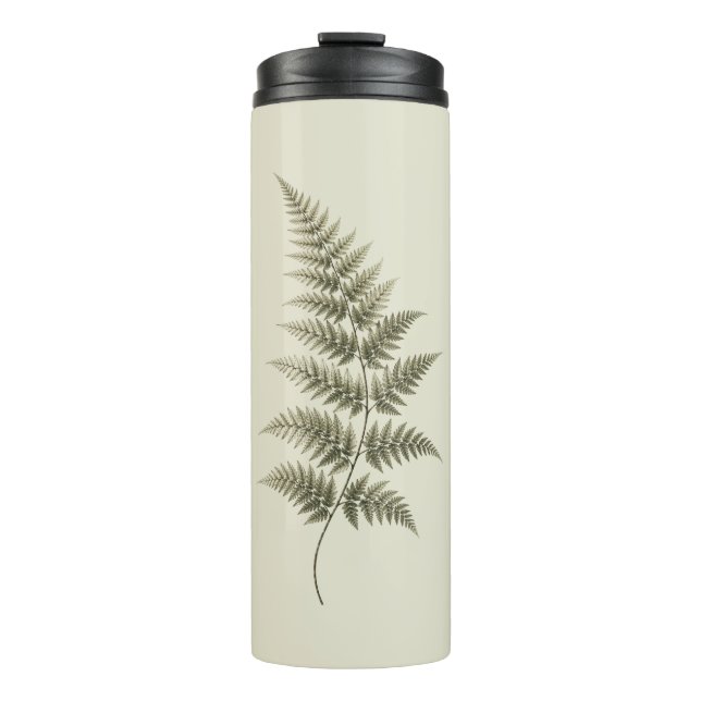 Vintage Grünes Farn Thermosbecher (Vorderseite)