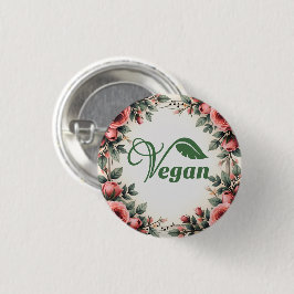 Vintage-grünes vegan Logo-Blatt von Bearnd Button