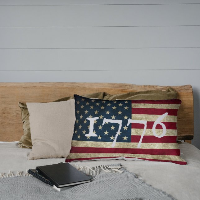 Vintage Grunge American Flag 1776 Kissen Für Draußen (Von Creator hochgeladen)