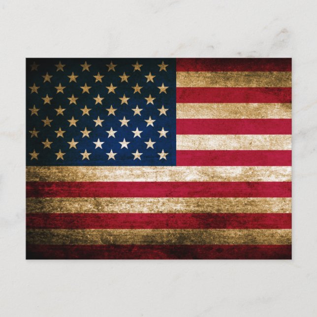 Vintage Grunge American Flag Postkarte (Vorderseite)