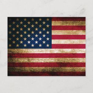 Vintage Grunge amerikanische Flagge Postkarte
