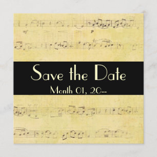 Vintage Grunge Antique Musical Notes - Einladungen