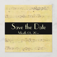 Vintage Grunge Antique Notes musicales Invitations
