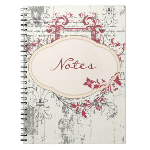 Vintage-Grunge-Blumen-Notizbuch Notizblock
