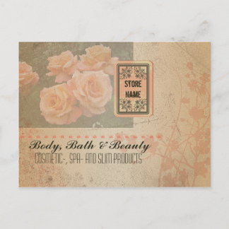 Vintage Grunge Blumen - Postkarte