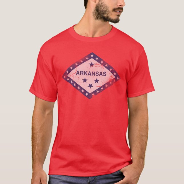 Vintage Grunge-Flagge von Arkansas T-Shirt (Vorderseite)