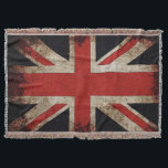 Vintage Grunge Großbritannien-Flagge Decke<br><div class="desc">Vintager Grunge-BRITISCHER Flaggen-Entwurf---Digital manipuliert.</div>