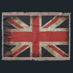 Vintage Grunge Großbritannien-Flagge Decke<br><div class="desc">Vintager Grunge-BRITISCHER Flaggen-Entwurf---Digital manipuliert.</div>